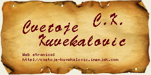 Cvetoje Kuvekalović vizit kartica